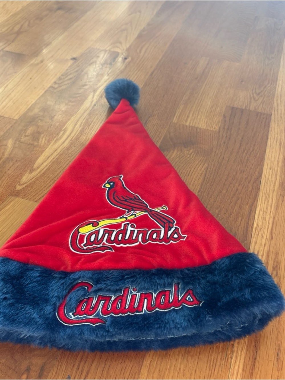 Red St. Louis Cardinals Fan Pom Santa Hat For Men or Women